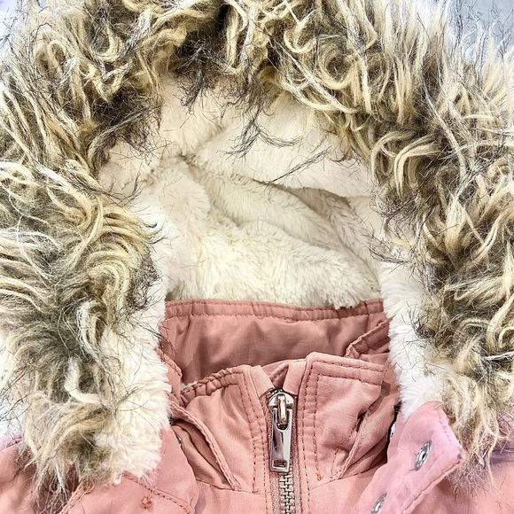 H&M Blush Pink Parka Jacket for Girls size 4T - Picture 2 of 4
